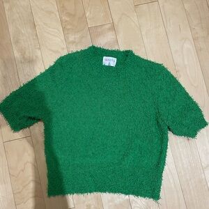 Compania Fantastica - Textured Green Shirt Sweater (size: S)